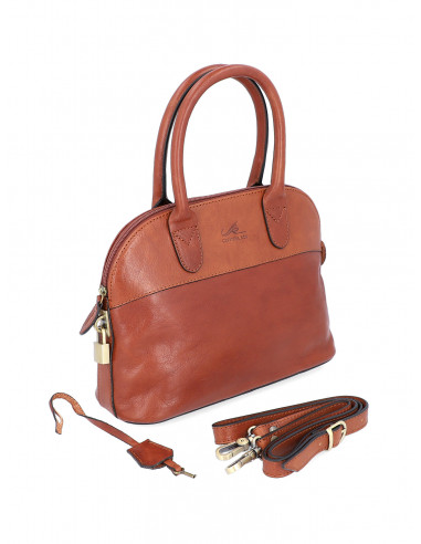 Italská kožená kabelka Cristina Rui Chiara vícebarevná a hnědá