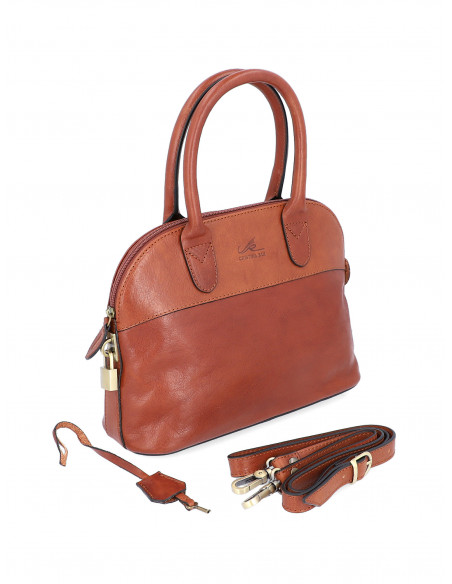 Italská kožená kabelka Cristina Rui Chiara vícebarevná a hnědá