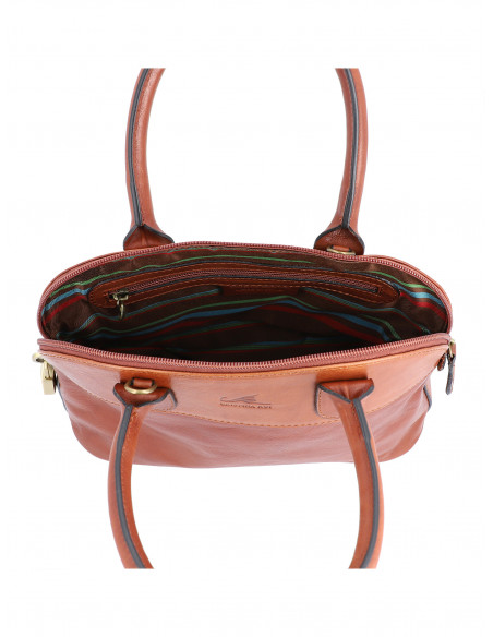 Italská kožená kabelka Cristina Rui Chiara vícebarevná a hnědá