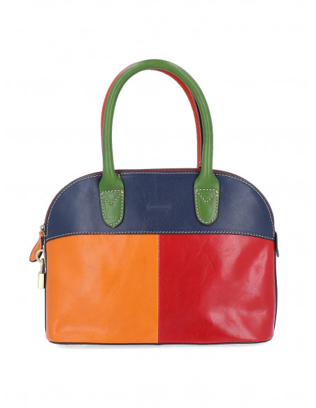 Italská kožená kabelka Cristina Rui Chiara vícebarevná a hnědá