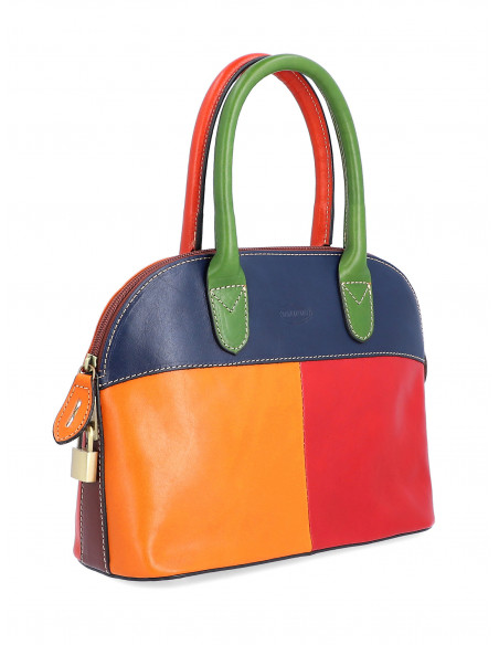 Italská kožená kabelka Cristina Rui Chiara vícebarevná a hnědá