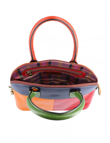 Italská kožená kabelka Cristina Rui Chiara vícebarevná a hnědá
