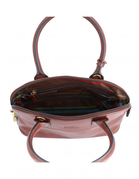 Italská kožená kabelka Cristina Rui Chiara vícebarevná a hnědá