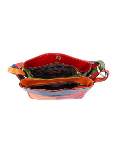 Dámská italská kožená kabelka Cristina Rui Ilaria vícebarevná a hnědá