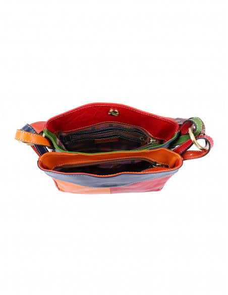 Dámská italská kožená kabelka Cristina Rui Ilaria vícebarevná a hnědá