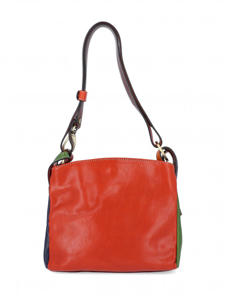 Dámská italská kožená kabelka Cristina Rui Ilaria vícebarevná a hnědá