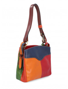 Dámská italská kožená kabelka Cristina Rui Ilaria vícebarevná a hnědá 2