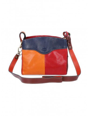 Dámská italská kožená kabelka Cristina Rui Ilaria vícebarevná a hnědá