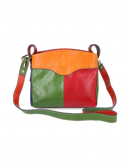 Dámská italská kožená kabelka Cristina Rui Ilaria vícebarevná a hnědá