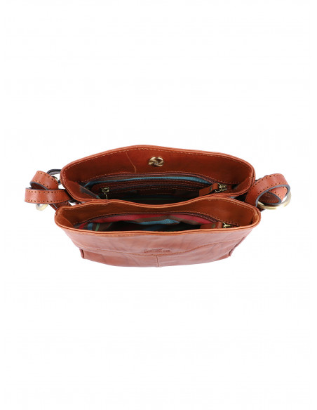 Dámská italská kožená kabelka Cristina Rui Ilaria vícebarevná a hnědá