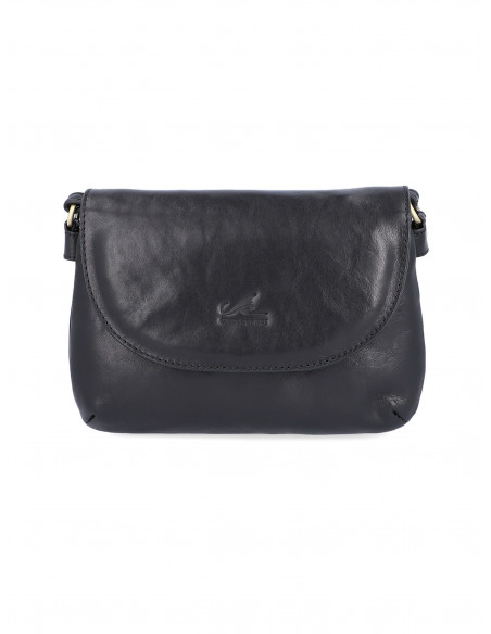 Dámská italská kožená crossbody kabelka Cristina Rui Simona černá a hnědá