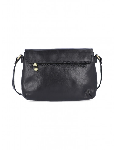 Dámská italská kožená crossbody kabelka Cristina Rui Simona černá a hnědá