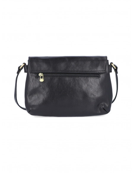 Dámská italská kožená crossbody kabelka Cristina Rui Simona černá a hnědá