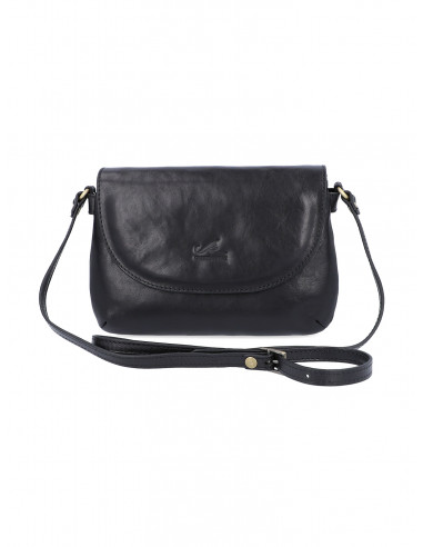 Dámská italská kožená crossbody kabelka Cristina Rui Simona černá a hnědá