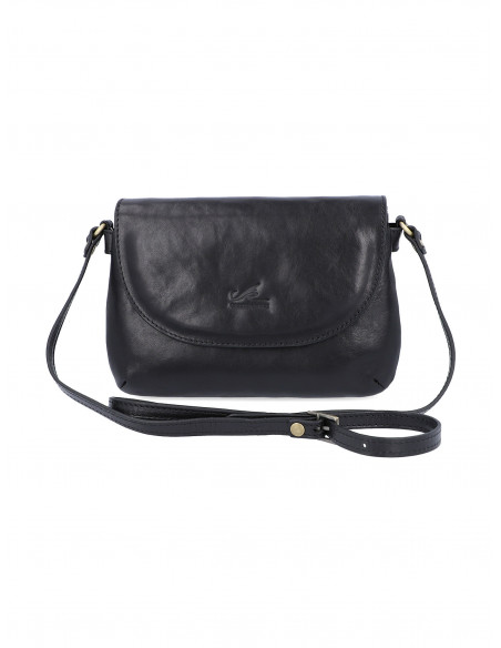 Dámská italská kožená crossbody kabelka Cristina Rui Simona černá a hnědá