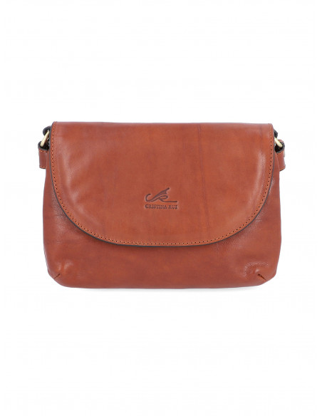 Dámská italská kožená crossbody kabelka Cristina Rui Simona černá a hnědá