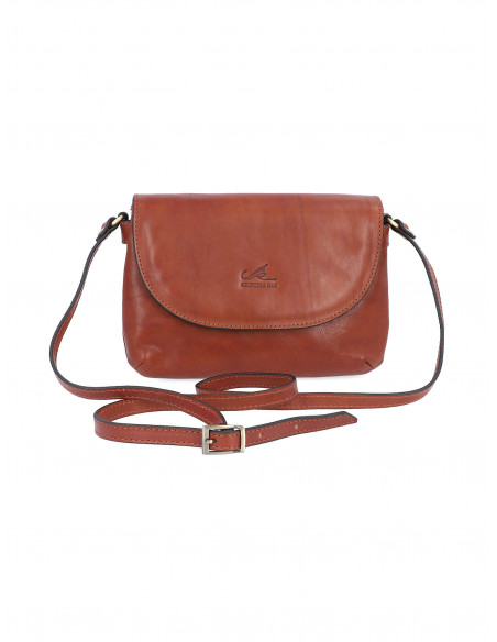 Dámská italská kožená crossbody kabelka Cristina Rui Simona černá a hnědá