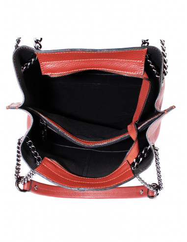 Dámská kožená kabelka Pierre Cardin Marliana velká na A4 s řetízkem